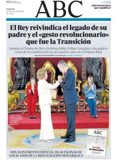 EL REY REIVINDICA EL LEGADO DE SU PADRE Y EL «GESTO REVOLUCIONARIO» QUE FUE LA TRANSICIÓN