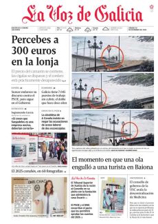 EL MOMENTO EN QUE UNA OLA ENGULLÓ A UNA TURISTA EN BAIONA