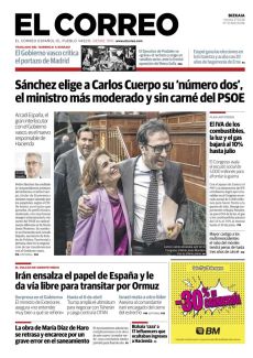 SÁNCHEZ ELIGE A CARLOS CUERPO SU ‘NÚMERO DOS’, EL MINISTRO MÁS MODERADO Y SIN CARNÉ DEL PSOE