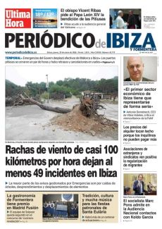 RACHAS DE VIENTO DE CASI 100 KILÓMETROS POR HORA DEJAN AL MENOS 49 INCIDENTES EN IBIZA